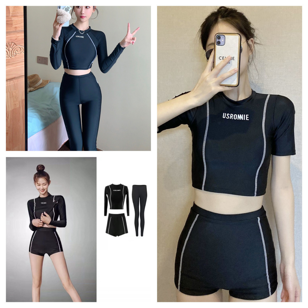 38-63KG พร้อมส่ง ชุดว่ายน้ำผู้หญิง ชุดว่ายน้ำ+กางเกง เอวลอย ป้องกัน มีฟองและซับใน ชุดว่ายน้ำสองชิ้นป้องกันรังสีUV 2001 – โปรปัง