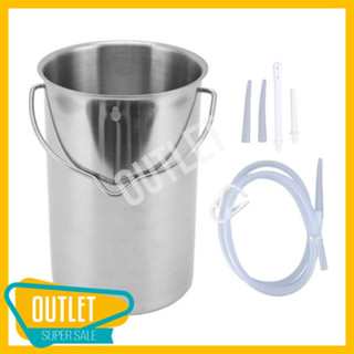 ชุดสวนล้างลำไส้ อุปกรณ์สวนลำไส้ ถังสวนอุจจาระ 2 L อุปกรณ์ดีท็อกซ์ Detox Coffee Enema Bucket Stainless Steel Tools Kit