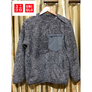 📌UNIQLO fluffy yarn fleece pullover jacket size M เสื้อกันหนาว ขนแกะ แบรนด์ยูนิโคล่ สีเขียว ดำ น้ำเงิน สวมหัว สวยมาก