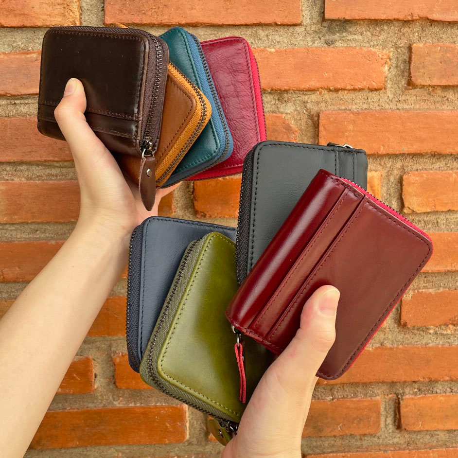 กระเป๋าวินเทจ (หนังวัวแท้) Card Holder กระเป๋าสตางค์ กระเป๋าใส่บัตร Wallet S9-91