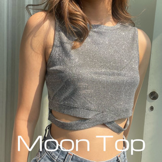 Renna | Moon Top🌒 เสื้อกล้ามผู้หญิง เสื้อครอปผ้าวิ้ง✨แต่งกลิตเตอร์💫 (❣️พร้อมส่ง)