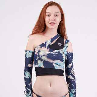 PAUL FRANK เสื้อว่ายน้ำผู้หญิง WOMENS RASHGUARD CROP DOUBLE LAYER x NOTEP