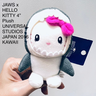 พวงกุญแจ ตุ๊กตา เฮลโหล คิตตี้ ใส่ชุดปลาฉลาม JAWS x HELLO KITTY 4” Plush UNIVERSAL STUDIOS JAPAN 2016 KAWAII ป้ายห้อย