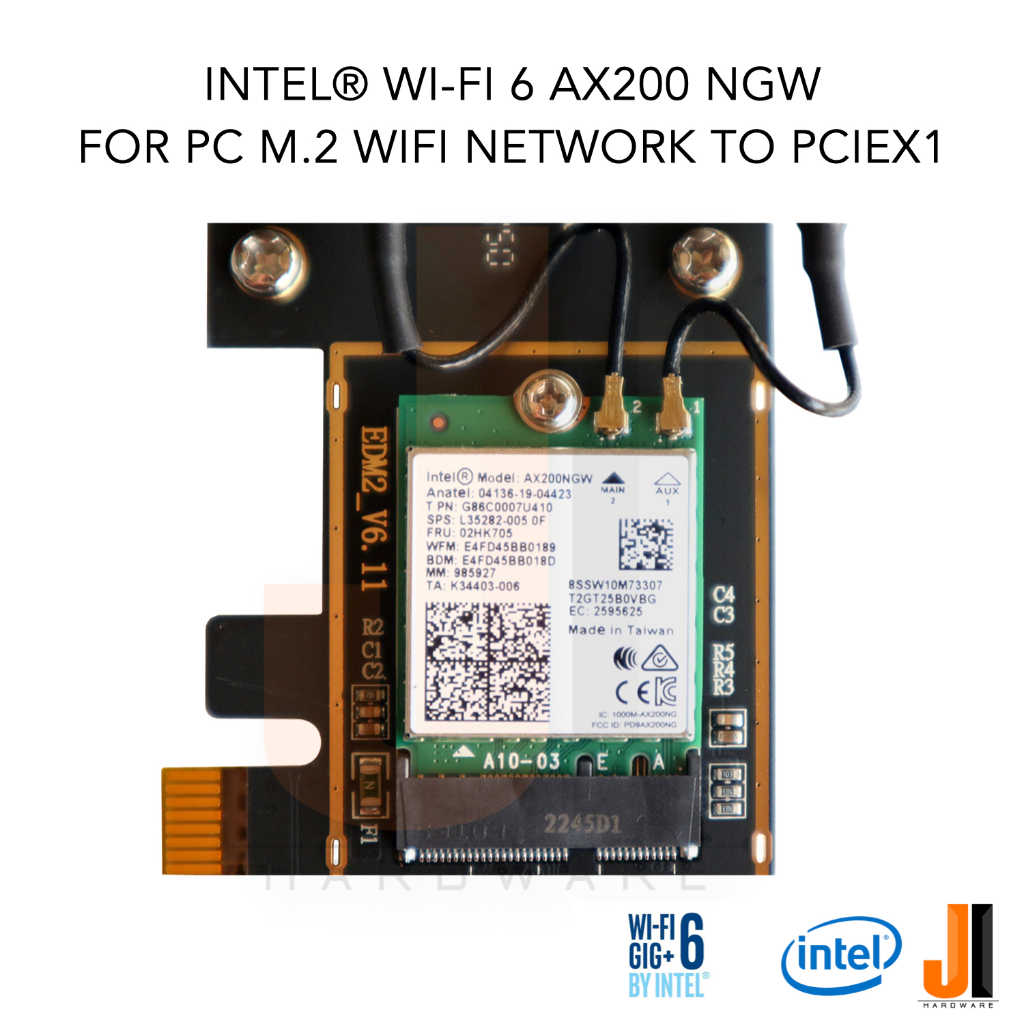 Intel® Wi-Fi 6 AX200 card for PC Pciex1 wifi network wireless lan + bluetooth v.5.1 dual band with 8 DB (มีการรับประกัน) - รูปที่ 4