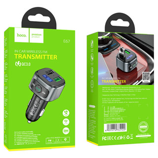 บลูทูธในรถพร้อมช่องชาร์จมือถือ Hoco Car charger “E67 Fighter” QC3.0 with wireless FM transmitter มาใหม่