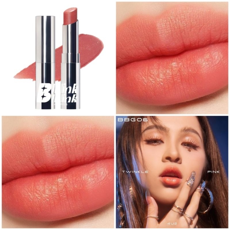 4U2 Blink Blink Glitter Matte Lipstick ✨06 โทนชมพูตุ่นๆ สวยมากกก ทาเดี่ยวๆก็สวย หรือ เอากลอสมาทาทับก็สวยค่ะ