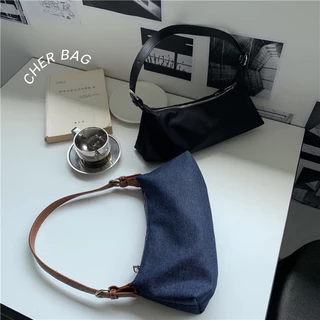 ❌ส่งของทุกวัน❌ (Liveทุกวัน📹 ) CHER BAG กระเป๋าสะพายไหล่,ครอสบอดี้ มี2สาย(เดนิม/ยีนส์,ดำ/ไนลอน)สาวๆy2kห้ามพลาด!!