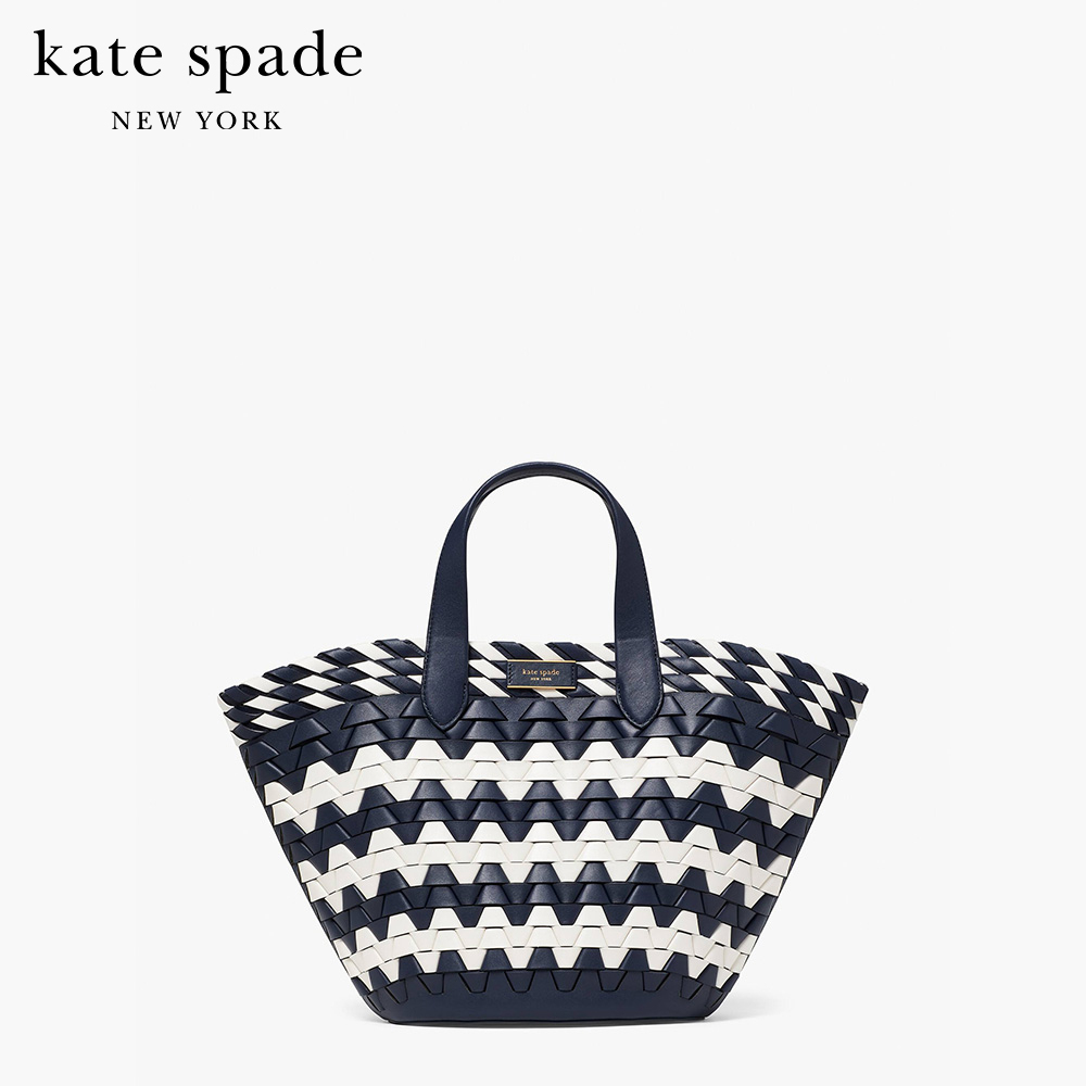 KATE SPADE NEW YORK ZIGZAG WOVEN LEATHER SMALL TOTE KB296 กระเป๋าถือ