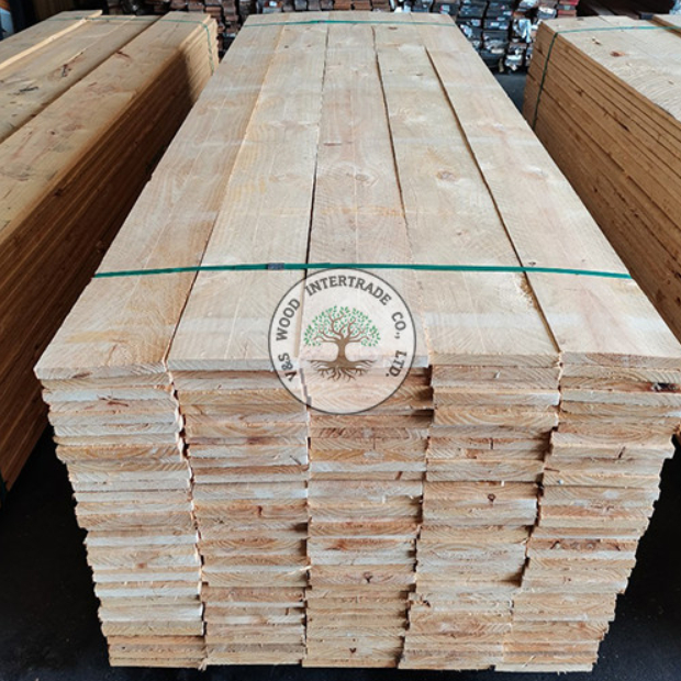 ไม้สนนิวซีแลนด์ มี 3 ขนาด 1"x6"x2M.-3M.-4M. (20mm.x145mm.) ไม้สน DIY อบแห้ง ไส 4 หน้า (ราคาต่อแผ่น)
