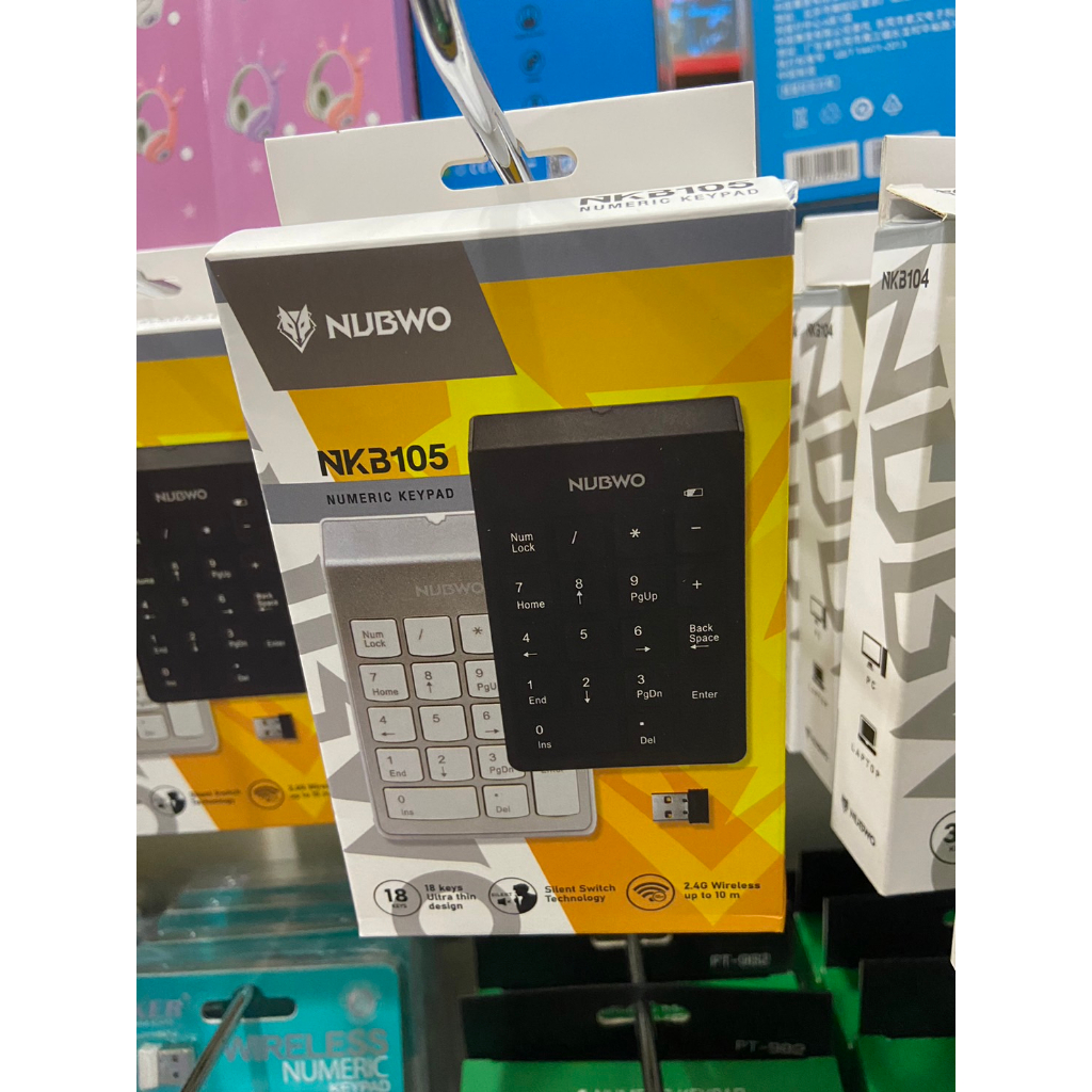 ส่งจากไทย Nubwo Numeric Keypad Wireless 18Keys Silent Switch แป้มพิมพ์ตัวเลขไร้สาย NKB104 NKB105 แป้