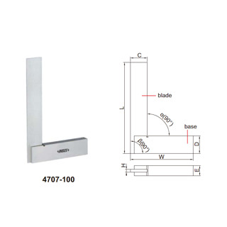 INSIZE ฉากเหล็กฐานกว้าง ฉากเส้นผม ขนาด 200x130 มิล รุ่น 4707-200