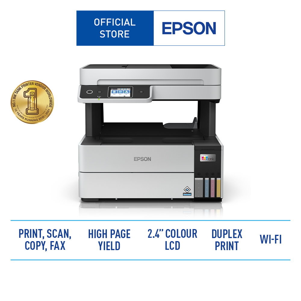 Epson EcoTank L6490 A4 Ink Tank Printer with ADF (Print/Copy/Scan/Fax/WiFi- Direct)