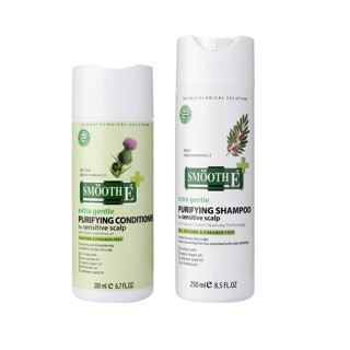 SmoothE Purifying Shampoo - Conditioner Anti Hair Loss 250-200 ml สมูทอี แชมพู - ครีมนวดผม ลดผมร่วง ขนาด 250-200 มล