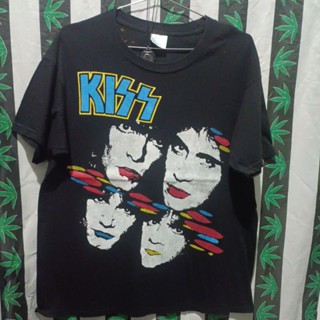 เสื้อยืดมือสอง งาน Bootleg  วง Kiss ลายหน้าปกอัลบั้ม  Size L.อก23/ยาว28