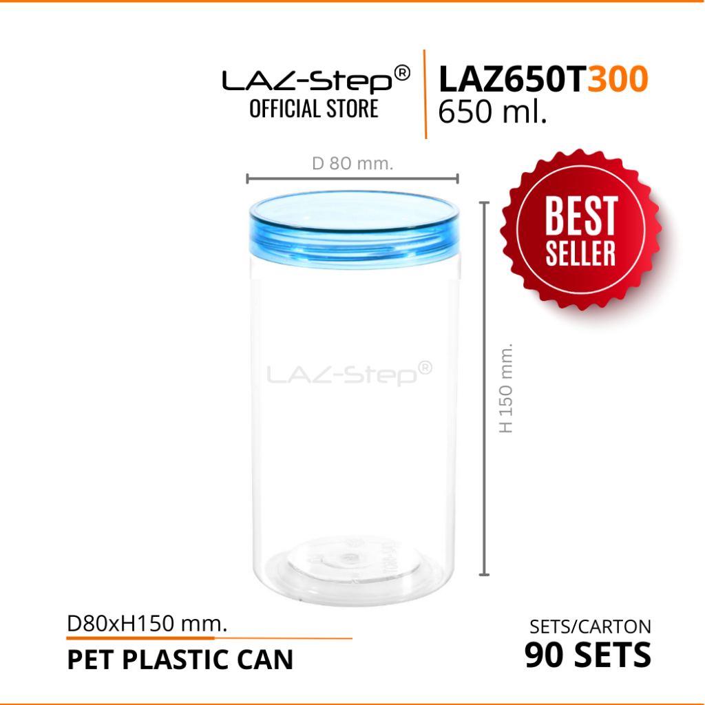 LAZ-Step กระป๋องไฮบริด ฝาเกลียว LAZ850T300 850ml. บรรจุ 1 ลัง ลังละ 90 ใบ ใช้ หรือไม่ใช้เครื่องปิดก็ได้