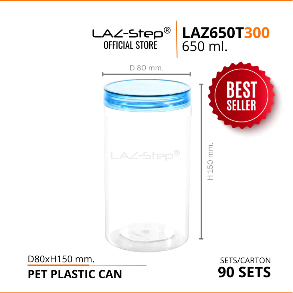 LAZ-Step กระป๋องไฮบริด ฝาเกลียว LAZ650T300 650 ml. ราคาโรงงาน บรรจุ 1 ลัง ลังละ 90 ใบ ใช้ หรือไม่ใช้เครื่องปิดก็ได้