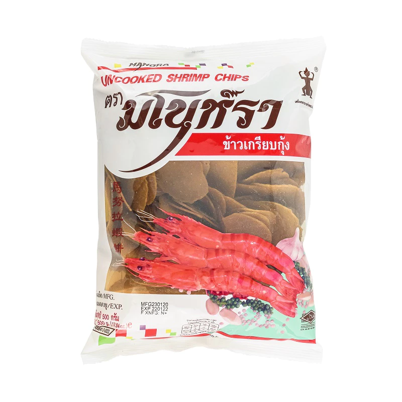 ข้าวเกรียบกุ้ง (ดิบ) มโนห์รา 500g. หยกออนไลน์
