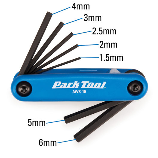 ชุดประแจหกเหลี่ยมพับได้ Parktool AWS-10