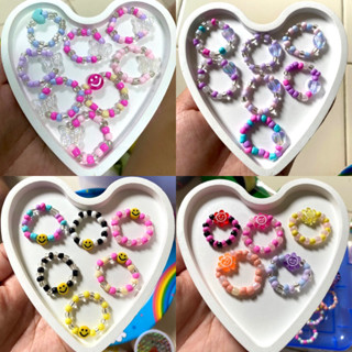 🦋พร้อมส่ง💍 ♡แหวนลูกปัด♡พร้อมแพคเกจสุดน่ารัก