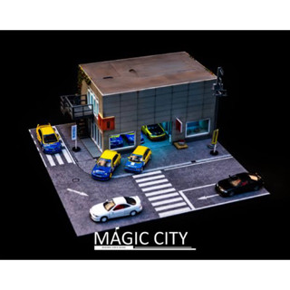 ฉาก โกดัง อู่รถ magic city  1:64 สีไฟ