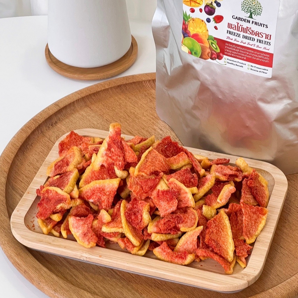 Crispy Watermelon Chips แตงโมกรอบ ผักผลไม้ทอดกรอบ สูญญากาศ ผลิตจากผลไม้สดแท้ 100% Real Fruits  By Garden Fruits
