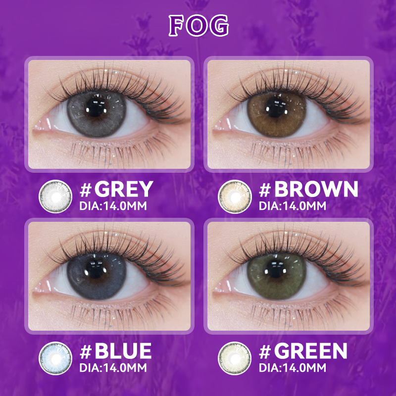 MIDROO🌈 คอนแทคเลนส์  ลายฮิต ขายดีมาก Fog Brown/ Gray / Blue/ Green ขนาดมินิ ค่าสายตาปกติ1คู่-14.0mm - รูปที่ 7