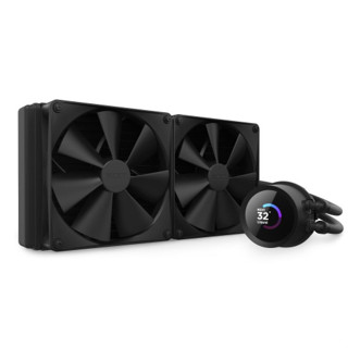 NZXT Kraken 280mm BLACK RL-KN280-B1 – AIO CPU Liquid Cooler - LCD Display - 2 x F140P