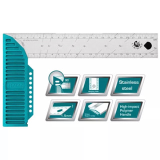 TOTAL ฉากวัดองศา สแตนเลส รุ่นTMT61126 12 นิ้ว 30 มม. Angle Square
