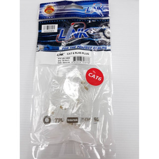 Plug หัวแลน (LAN) RJ45 CAT6 LINK (10/Pack) (GL380) คุณภาพดี ทนทานLink หัวแลน (LAN) RJ45 CAT6 รุ่น GL-380 (Pack 10)