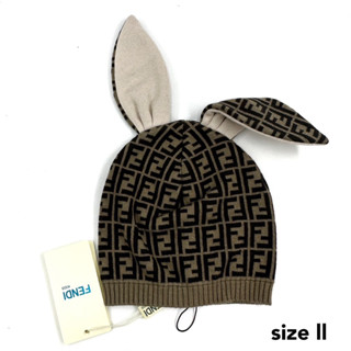 Fendi rabbit FF logo beanie infant baby gift หมวกไหมพรม กระต่าย เฟนดิ ของขวัญ เด็กแรกเกิด ทารก เด็กเล็ก หมวก น้ำตาล