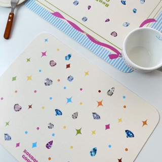 Diamond glitter mouse pad ที่รองเม้าสีขาวลายเพชร