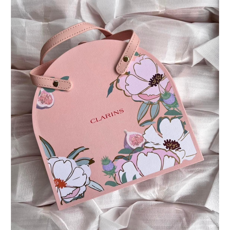 Clarins Peach​ Hand​ Bag สีพีชน่ารักอ่า ถือเป็นคุณนายเบย