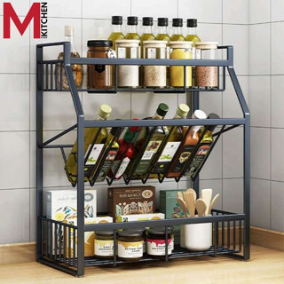 M KITCHEN Z03-004 ชั้นวางครื่องปรุง ชั้นวางของในครัว ขนาด 18x35x39 cm (A7)