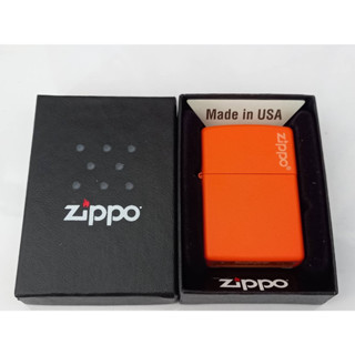 ZIPPO 231ZL  ZIPPO LOGO  ORANGE MATTE COLOR IMAGE   สีส้มโลโก้   ของใหม่ไม่ผ่านการใช้งาน  มาพร้อมกล่องตรงรุ่น  ของแท้