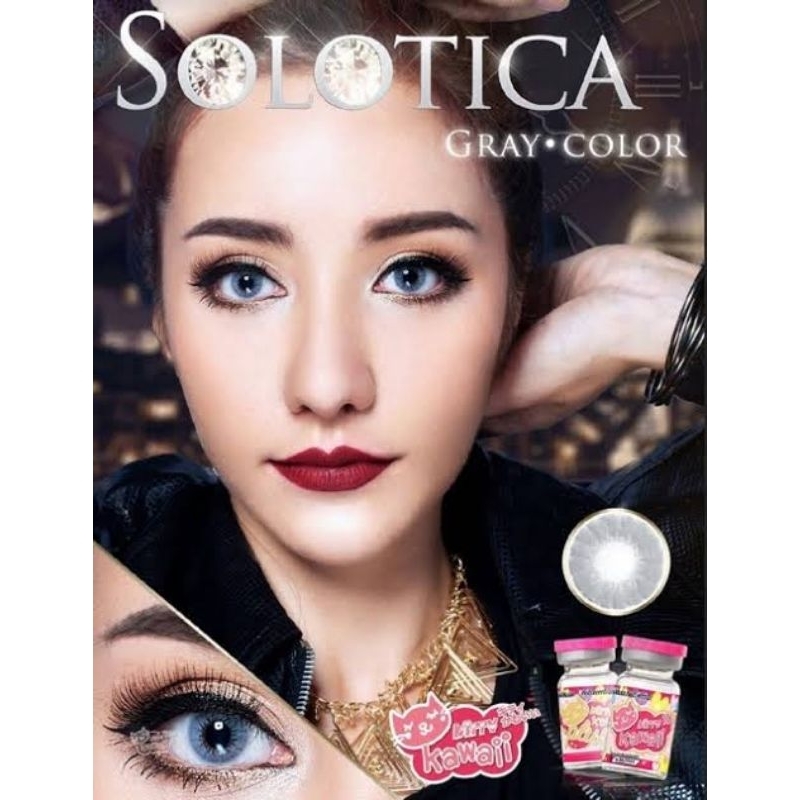 คอนแทคเลนส์ สายฝอ. รุ่น Solotica สีเทา/ตาล/เขียว Gray/Brown/Green มีค่าสายตาปกติ (0.00) - รูปที่ 2