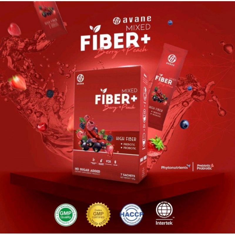 Avane Fiber+berry  ไฟเบอร์พลัสเบอรรี่ ไฟเบอร์อวาเน่(กล่องละ7ซอง)มีพรีไบโอติกและอโปรไบโอติก