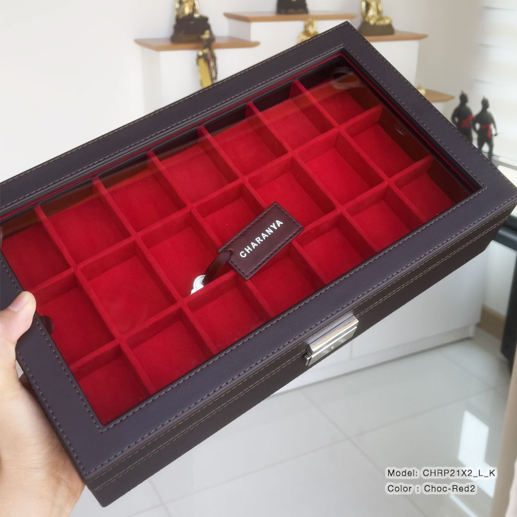 ‼️Hot Sale 2026‼️วัสดุเกรด A กล่องพระ 30 , 42 ช่อง สวยหรู พร้อมกุญแจล็อค Amulet Storage Box Storage