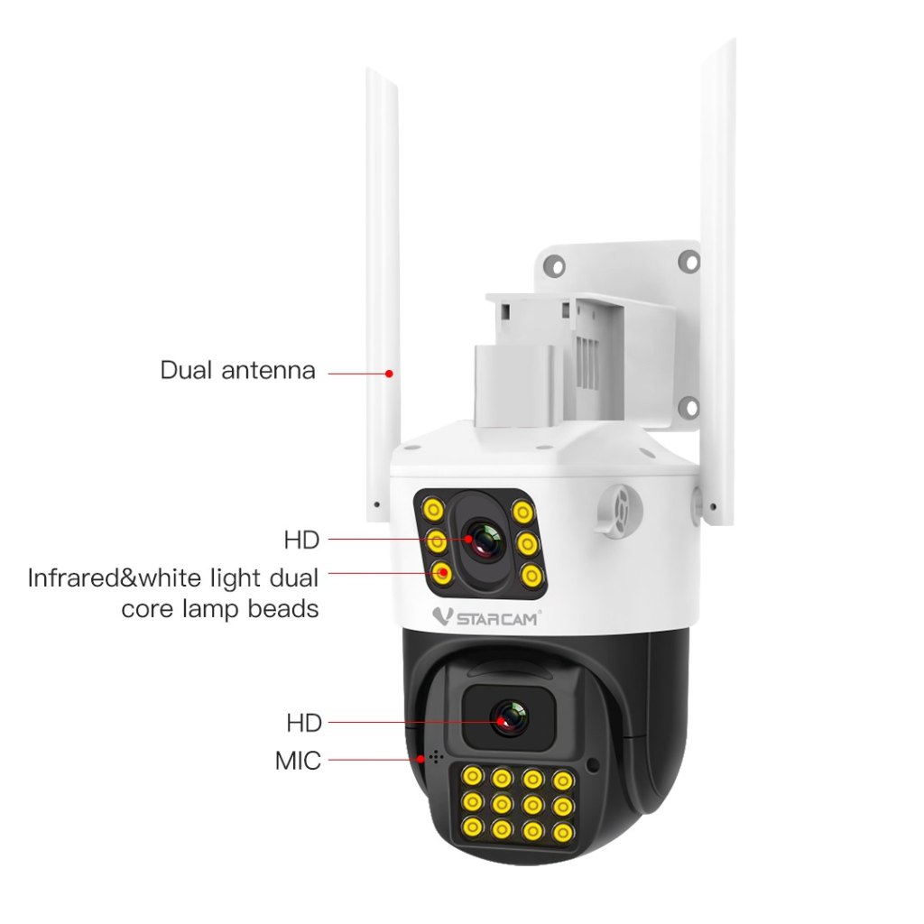 Vstarcam CS663DR CS621DR (เลนส์คู่)  C622DR กล้องวงจรปิดไร้สาย  3MP Outdoor ภาพสี ตรวจจับคน เตือน