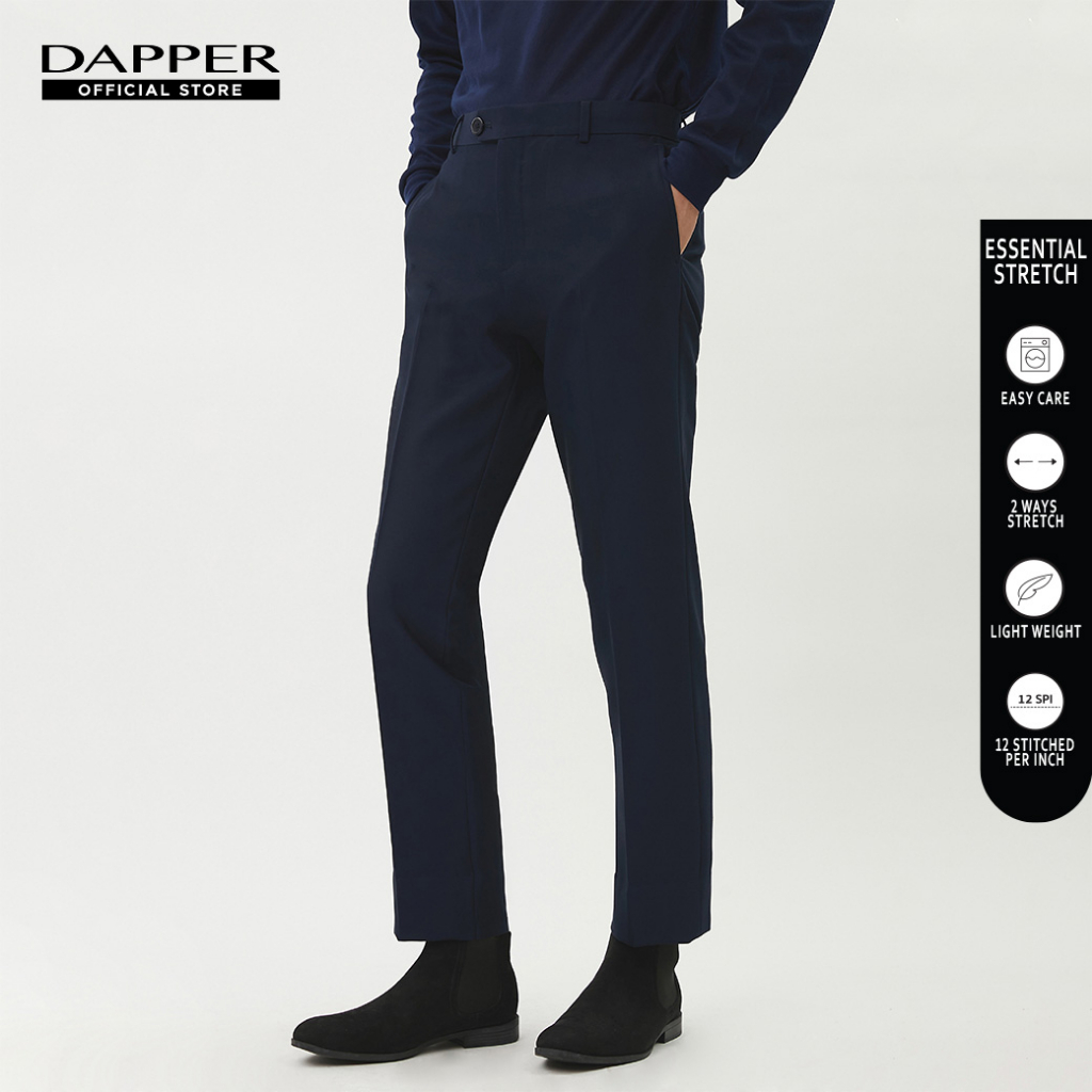 DAPPER กางเกงทำงาน รุ่น Essential Stretch ทรง Slim-Fit สีกรมท่า (TB9/N1/101BSP2)