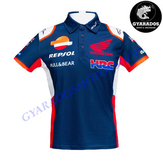 เสื้อยืดแขนสั้น คอโปโล JP-0862 REPSOL HONDA เนื้อผ้า Polyester 100% สบายตัวในยามสวมใส่ รูปร่างดี สมส่วน