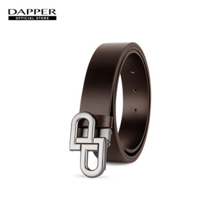 DAPPER เข็มขัดผู้ชาย หนังแท้ DP Iconic Buckle Leather Belt สีน้ำตาล (BBCE1/1259PG1)