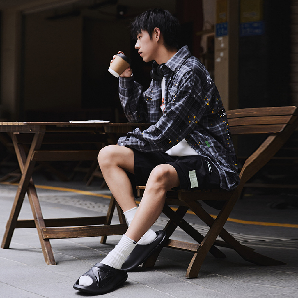 (ไซส์ 39-45) PEAK Taichi "Giant" Slipper ET31797L/8L รองเท้าแตะ ฟื้นฟูเท้า หน้าเท้ากว้าง ใส่หลังเล่นกีฬา เพื่อสุขภาพ