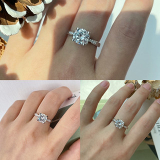 แหวน 1 กะรัต เพชร Moissanite เงินแท้ 92.5% ชุบทองคำขาว