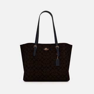 Coach 1665 Mollie Tote In Signature Canvas (IMAA8) กระเป๋าสะพายผู้หญิง สี Brown Black