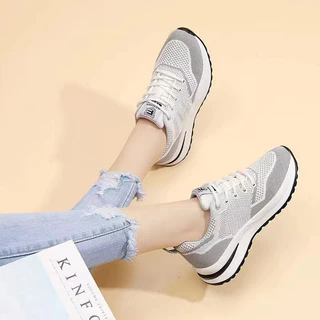 (S-1074) รองเท้าผ้าใบ H fashion แฟชั่น สลิปออน ผู้หญิง💕 ลำรอง ใส่สบาย ระบายอากาศได้ดี น้ำหนักเบา