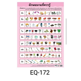 ลักษณะนามที่ควรรู้  EQ 172  โปสเตอร์สื่อการสอน หุ้มพลาสติก ขนาด 50 * 70 cm