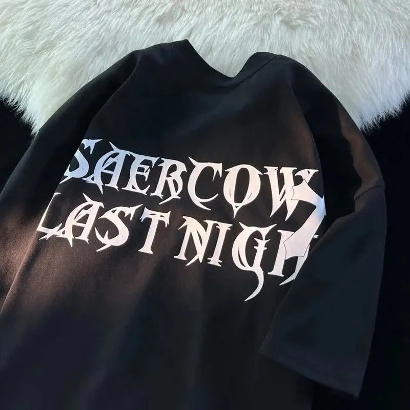 เสื้อยืดลายการ์ตูนไซส์ใหญ่ oversize เสื้อโอเวอร์ไซส์ผู้หญิง เสื้อผ้าแฟชั่นสไตล์เกาหลี สตรีท ฮิปฮอป เสื้อวินเทจ #61611 thumbnail 6
