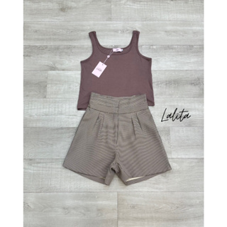 Lalita:Set 2 pcs. เช็ทเสื้อกล้ามสีโอวัลติน(*เช็คสต๊อกก่อนกดสั่ง)