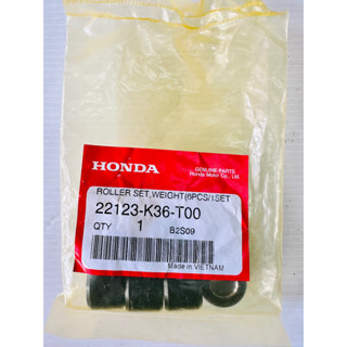 เม็ด ตุ้มน้ำหนักแรงเหวี่ยง HONDA แท้เบิกศูนย์ รหัส K36 สำหรับใส่รถรุ่น PCX 150 ปี14-17 / Click 125-150 ปี 2015-20 / 1ชุด