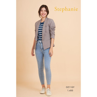 STEPHANIE เสื้อสูทสีเทาเขียว ใส่สบาย (OZ11GY)